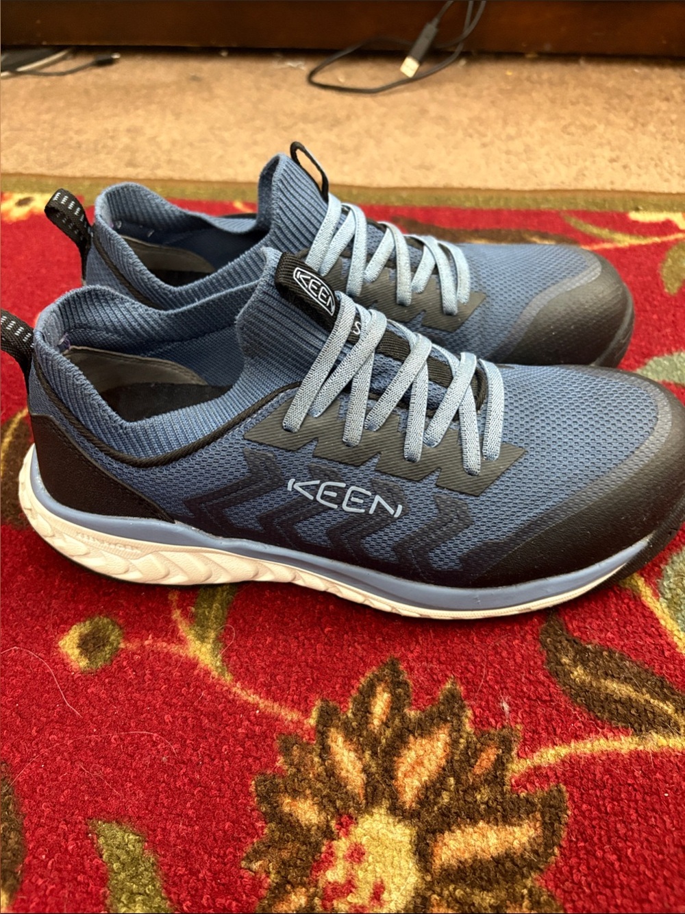 KEEN Utility Women's Arvada Shift ESD work sneakers in vintage indigo.